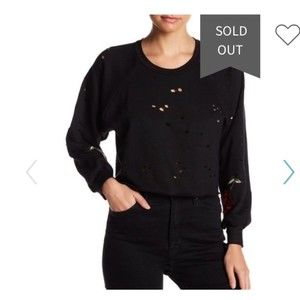 Know One Cares distressed cropped sweater